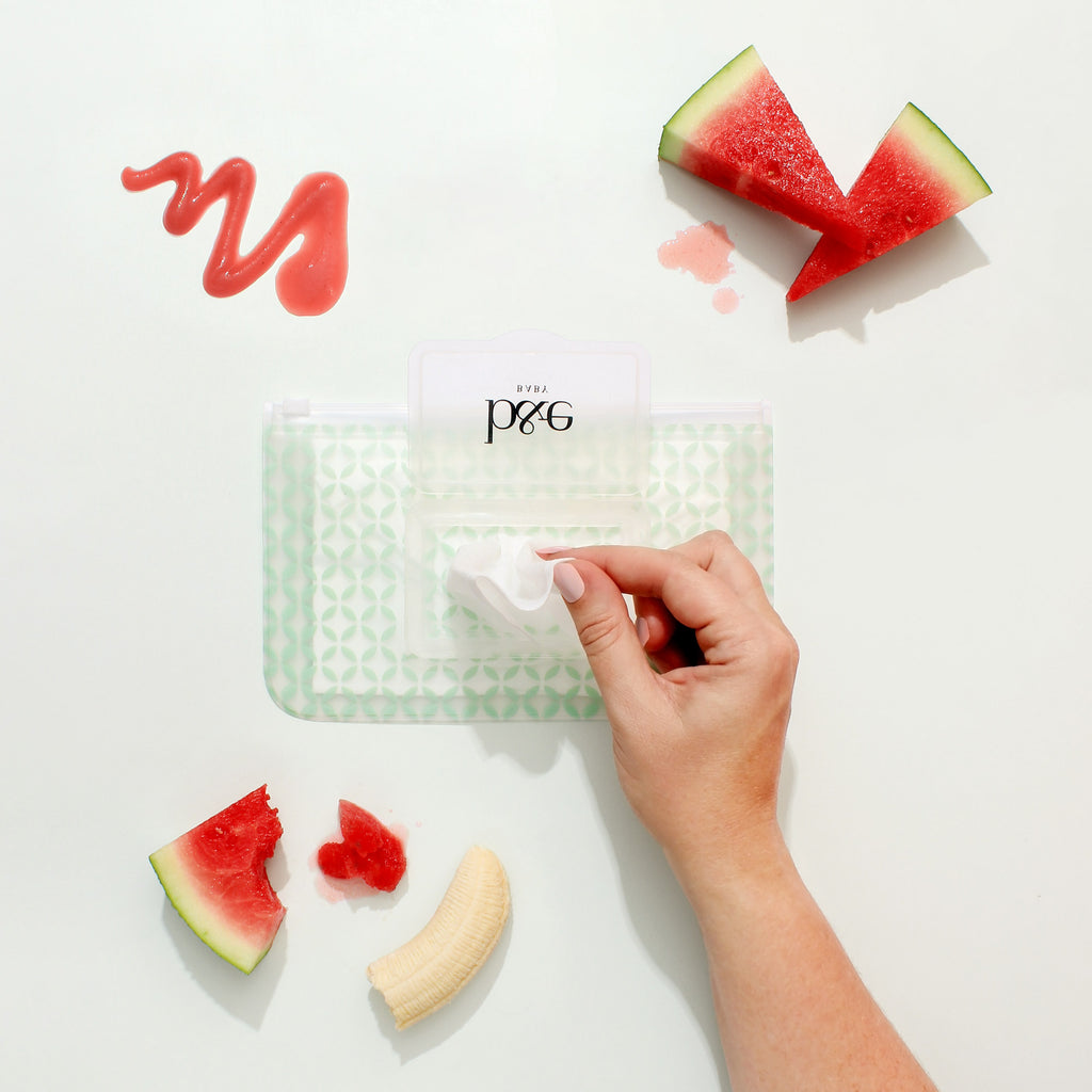 "Maxi Mint" Wipes Case With Geometric Print | Ben & Ellie Baby